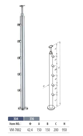 BALUSTRADE POST CROSS BAR FLOOR MOUNT WHOLESALE(图1)