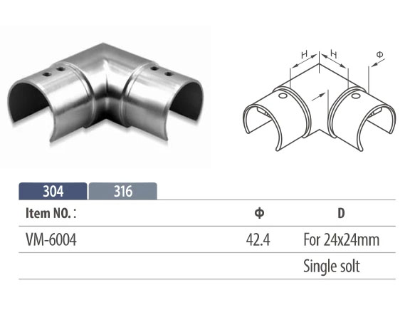 90 DEGREE CORNER SLOT HANDRAIL CONNECTOR WHOLESALE(图1)