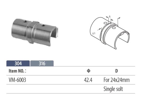 STRAIGHT SLOT HANDRAIL CONNECTOR WHOLESALE(图1)