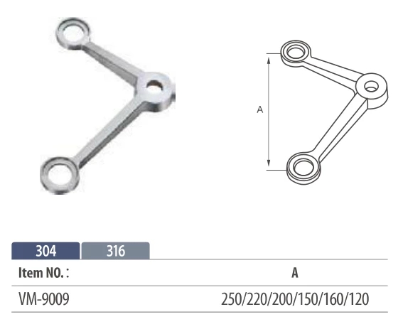 WHOLESALE STAINLESS STEEL FITTINGS CURTAIN WALL SPIDER 2 ARMS(图1)